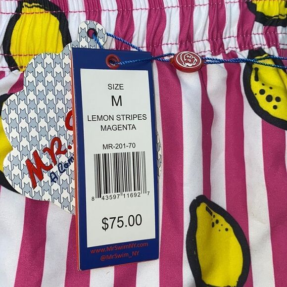 🔥MR. SWIM
Lemon Stripe Print Boardshorts In Magenta - Picture 2 of 3